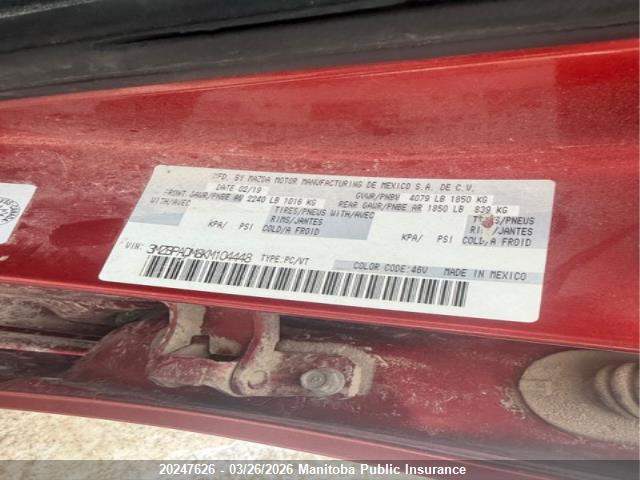 Aukcja sprzedaży 2019 Mazda 3 Mazda Gt, vin: 3MZBPADM8KM104448, numer aukcji: 20247626