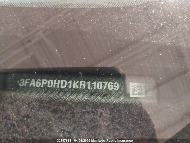 Продажа на аукционе авто 2019 Ford Fusion Se, vin: 3FA6P0HD1KR110769, номер лота: 20247668