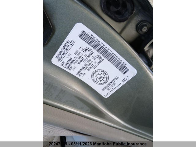 20247669 :رقم المزاد ، JNRDR09Y82W257245 vin ، 2002 Infiniti Qx4 مزاد بيع
