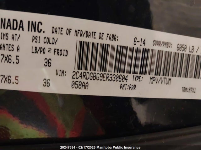 Dodge Grand Caravan Sxt 2014 2C4RDGBG9ER330604 Image 9