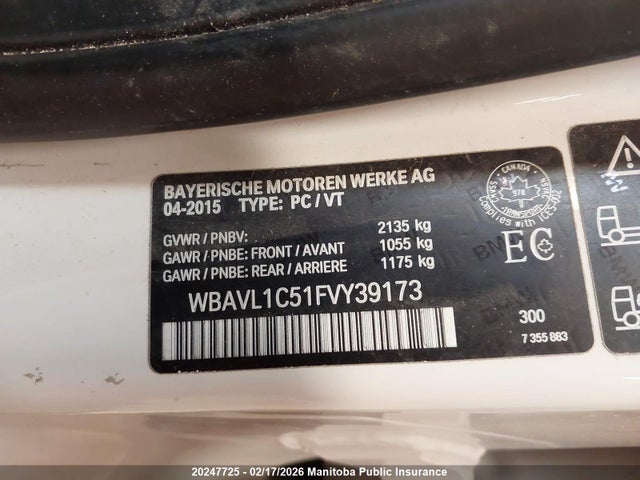 WBAVL1C51FVY39173 BMW X1 28i