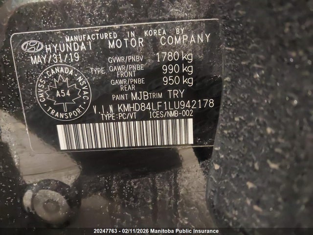 KMHD84LF1LU942178 Hyundai Elantra Preferred