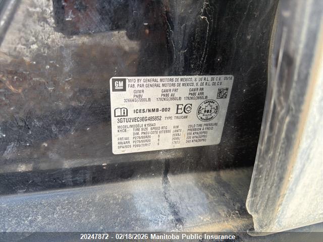 3GTU2VEC9EG485852 GMC Sierra 1500 Slt Crew Cab