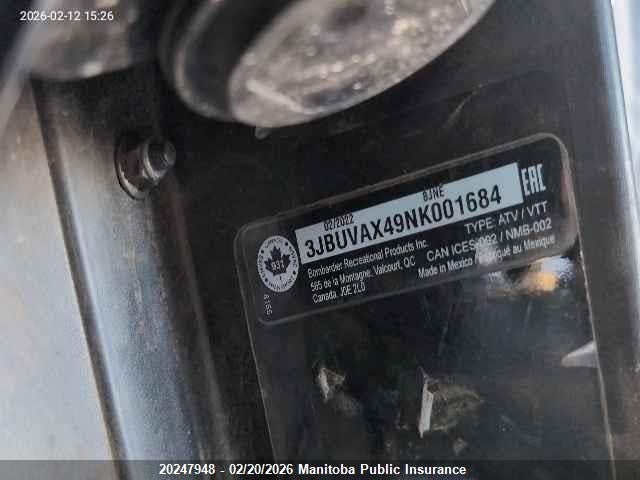 3JBUVAX49NK001684 Can-Am Defender Limited Hd10 Efi 4x4