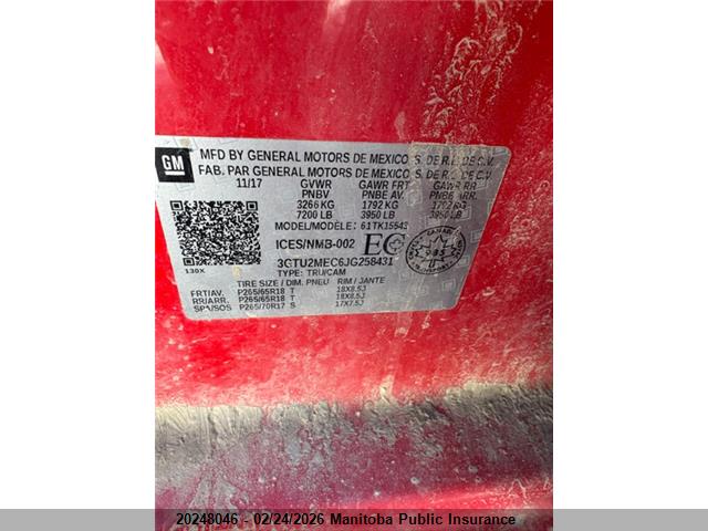 3GTU2MEC6JG258431 GMC SIERRA 1500 CREW CAB