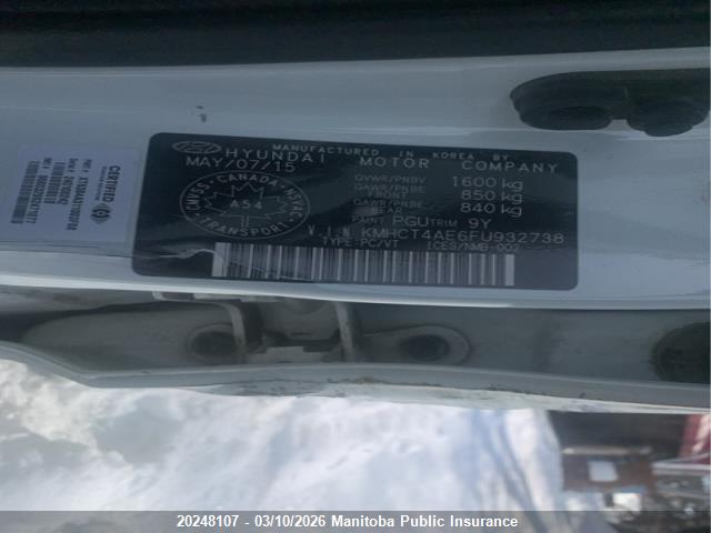 KMHCT4AE6FU932738 Hyundai ACCENT GL