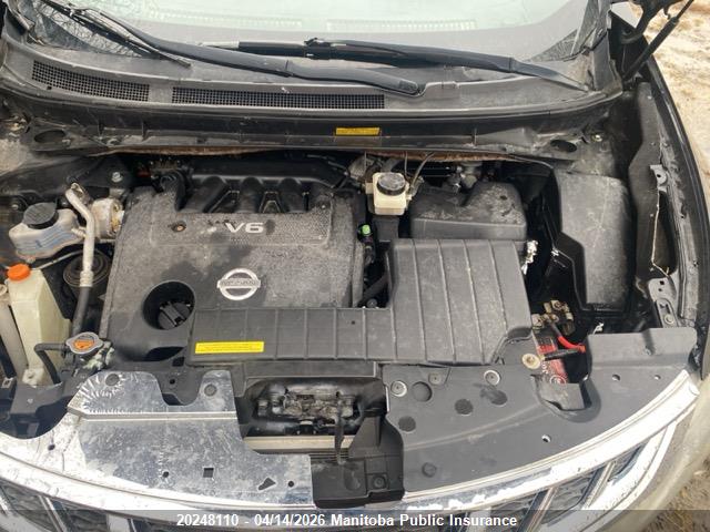 2011 Nissan Murano Le მანქანა იყიდება აუქციონზე, vin: JN8AZ1MW0BW163508, აუქციონის ნომერი: 20248110