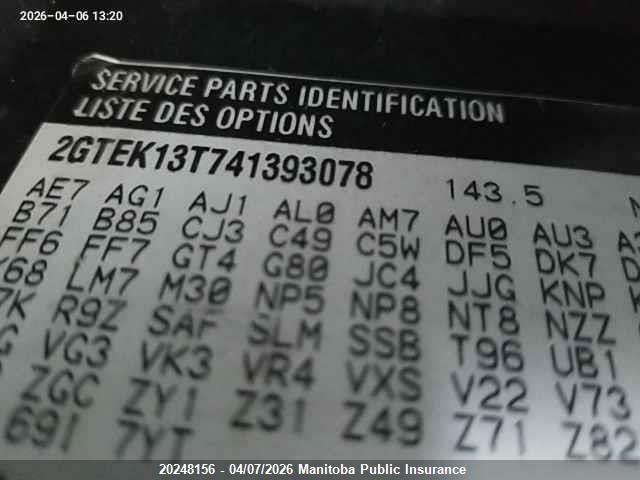 20248156 :رقم المزاد ، 2GTEK13T741393078 vin ، 2004 Gmc Sierra 1500 Crew Cab مزاد بيع