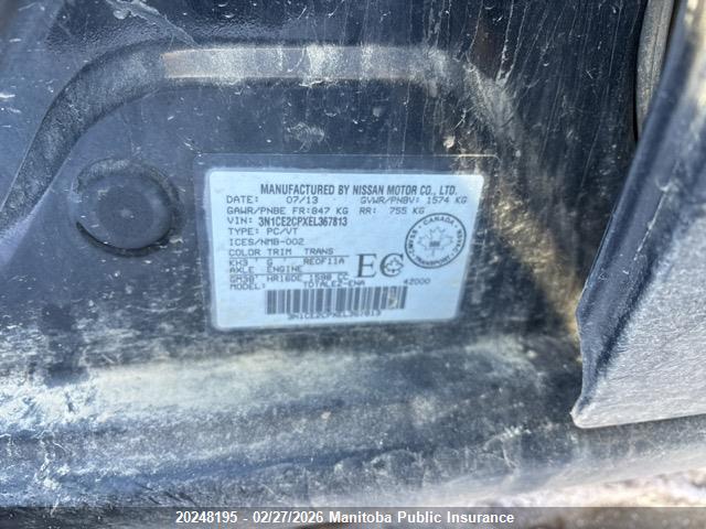 3N1CE2CPXEL367813 Nissan Versa Note Sl