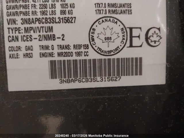 Aukcja sprzedaży 2025 Nissan Kicks Sv, vin: 3N8AP6CB3SL315627, numer aukcji: 20248240
