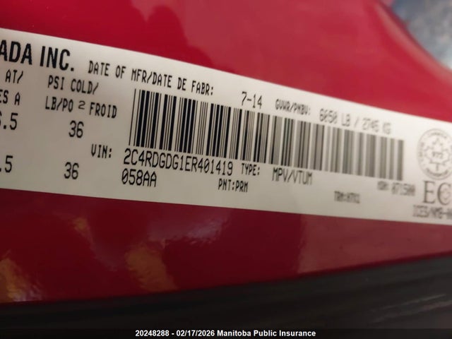 2C4RDGDG1ER401419 Dodge Grand Caravan Crew
