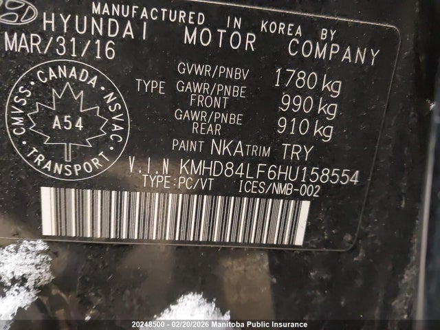 KMHD84LF6HU158554 Hyundai Elantra Limited