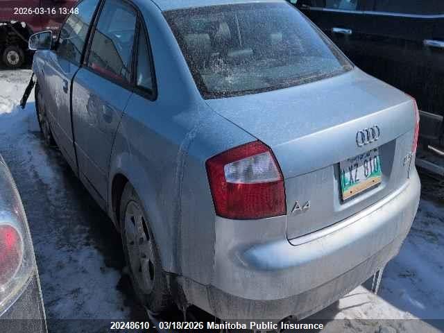 20248610 :رقم المزاد ، WAULC68E63A155106 vin ، 2003 Audi A4 1.8t Quattro مزاد بيع
