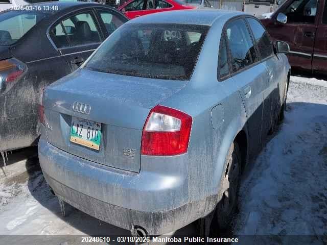 20248610 :رقم المزاد ، WAULC68E63A155106 vin ، 2003 Audi A4 1.8t Quattro مزاد بيع