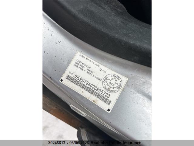 Продаж на аукціоні авто 2002 Honda Cr-v, vin: JHLRD78402C805223, номер лоту: 20248613