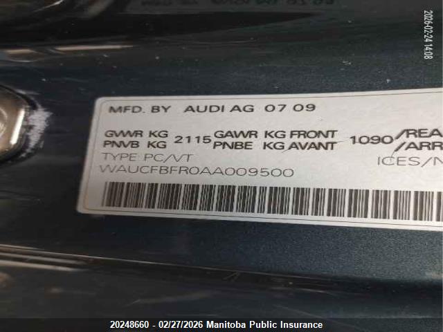 Aukcja sprzedaży 2010 Audi A5 2.0t Quattro, vin: WAUCFBFR0AA009500, numer aukcji: 20248660