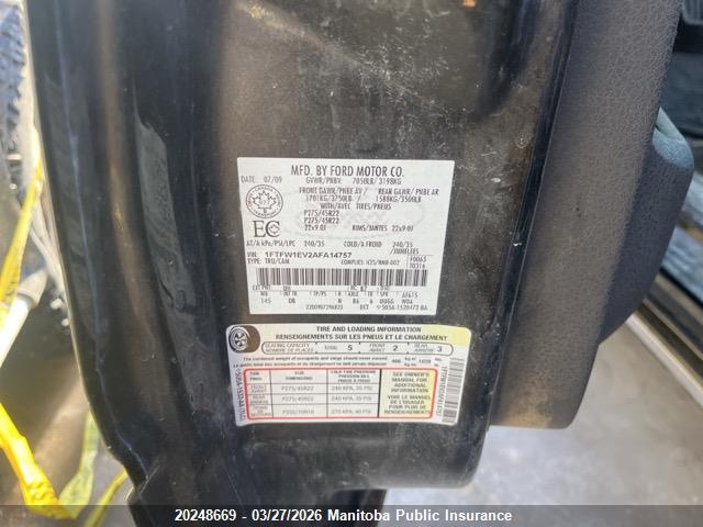 Продаж на аукціоні авто 2010 Ford F150 Fx4 Supercrew, vin: 1FTFW1EV2AFA14757, номер лоту: 20248669