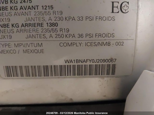 WA1BNAFY0J2090067 Audi Q5