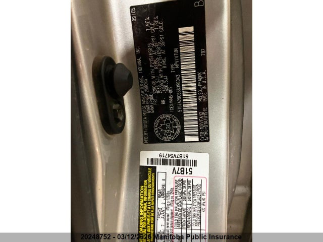 20248752 :رقم المزاد ، 5TDZA29C86S396343 vin ، 2006 Toyota Sienna Ce V6 مزاد بيع