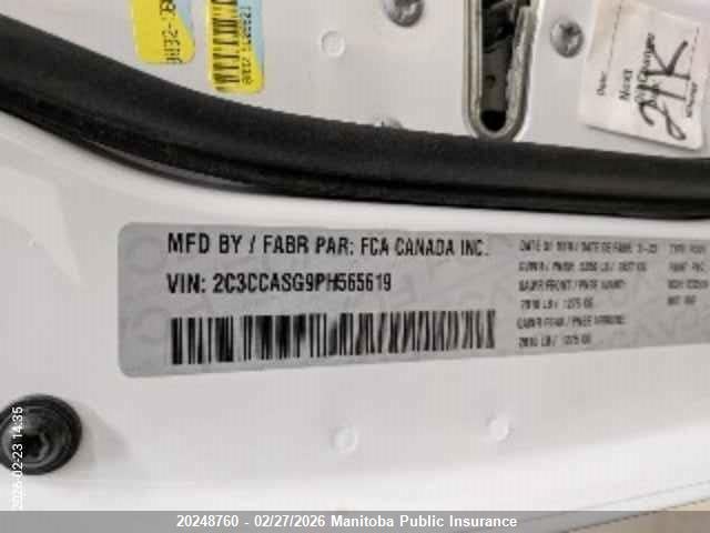 Продажа на аукционе авто 2023 Chrysler 300 Touring L, vin: 2C3CCASG9PH565619, номер лота: 20248760