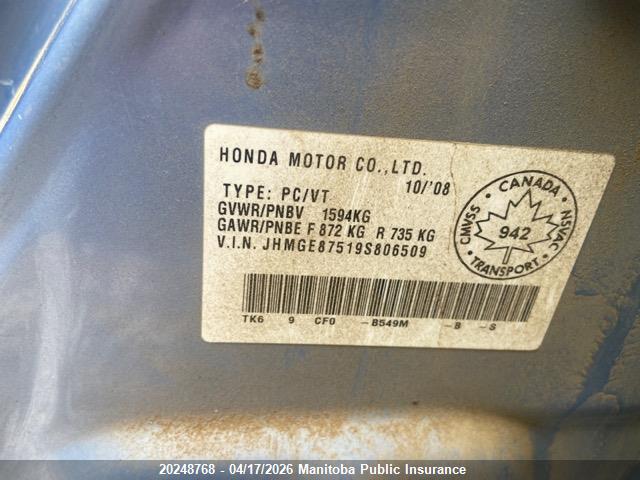 Aukcja sprzedaży 2009 Honda Fit Lx, vin: JHMGE87519S806509, numer aukcji: 20248768