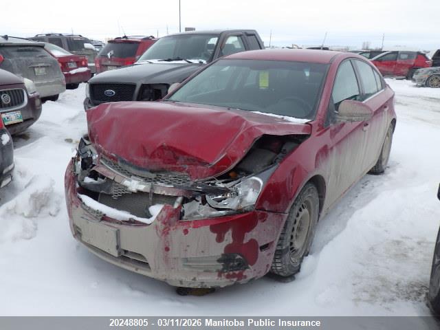 20248805 :رقم المزاد ، 1G1PC5SB0E7387738 vin ، 2014 Chevrolet Cruze Lt Turbo مزاد بيع