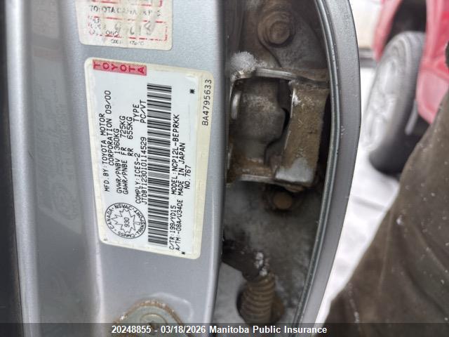 Aukcja sprzedaży 2001 Toyota Echo, vin: JTDBT123010114529, numer aukcji: 20248855