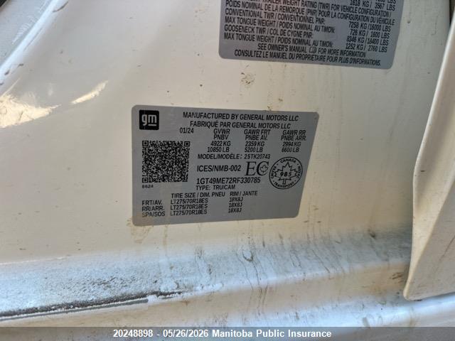 20248898 :رقم المزاد ، 1GT49ME72RF330785 vin ، 2024 Gmc Sierra 2500 Hd Slt Crew Cab مزاد بيع