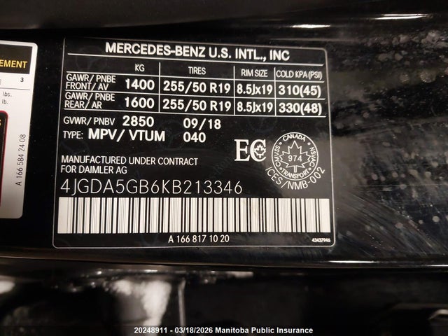 Продаж на аукціоні авто 2019 Mercedes Benz Gle400, vin: 4JGDA5GB6KB213346, номер лоту: 20248911