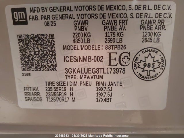 3GKALUEG8TL173978 GMC Terrain Elevation