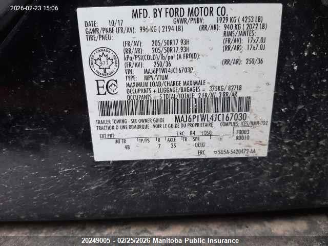 MAJ6P1WL4JC167030 Ford Ecosport Titanium