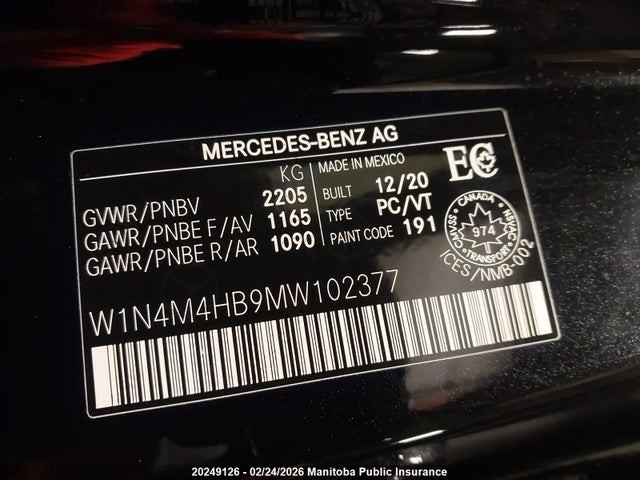 Продаж на аукціоні авто 2021 Mercedes Benz Glb250, vin: W1N4M4HB9MW102377, номер лоту: 20249126