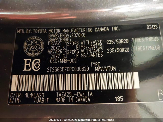 2T2GGCEZ0PC030629 Lexus NX350