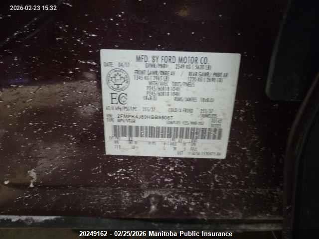 2FMPK4J89HBB95087 Ford EDGE SEL