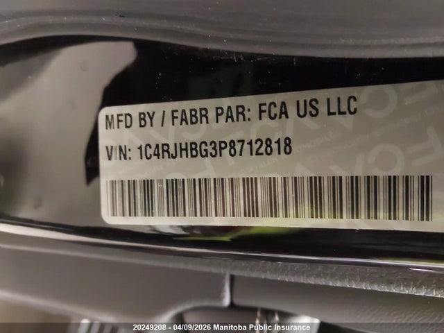 20249208 :رقم المزاد ، 1C4RJHBG3P8712818 vin ، 2023 Jeep Grand Cherokee Limited مزاد بيع