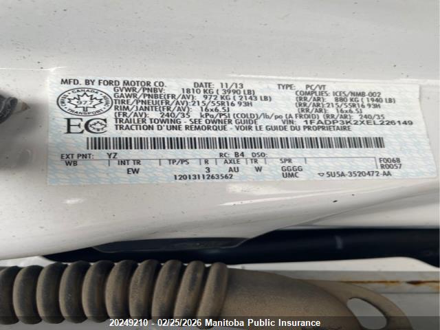 1FADP3K2XEL226149 Ford FOCUS SE