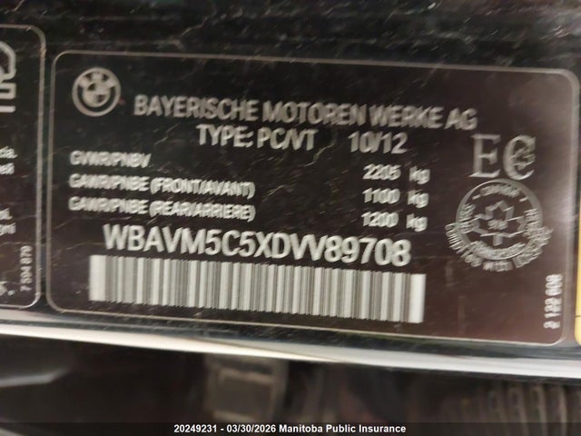 Aukcja sprzedaży 2013 Bmw X1 35i, vin: WBAVM5C5XDVV89708, numer aukcji: 20249231