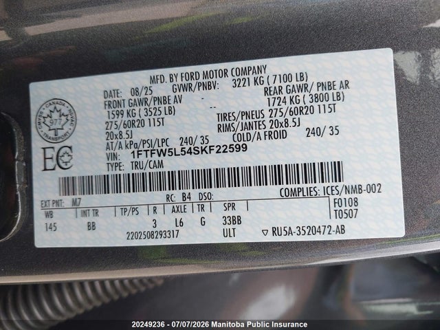 Ford F-Series 2025 1FTFW5L54SKF22599 Image 9