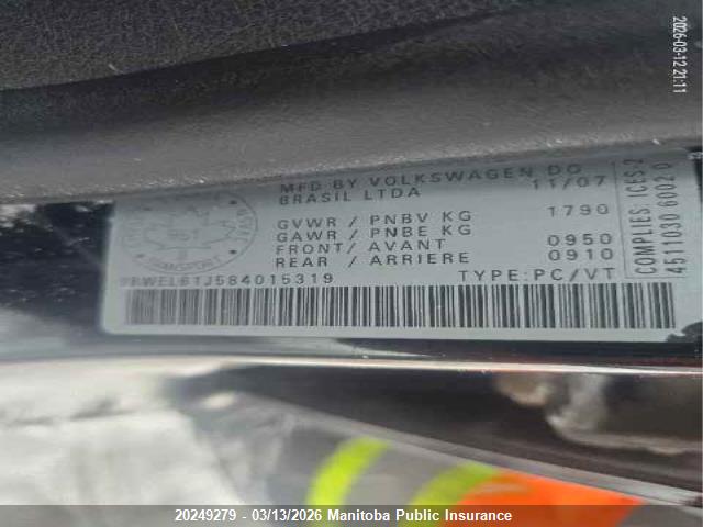 Aukcja sprzedaży 2008 Volkswagen Golf City, vin: 9BWEL61J584015319, numer aukcji: 20249279