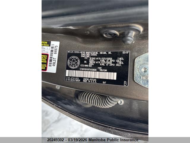 2007 Toyota Tundra Limited V8 Crewmax მანქანა იყიდება აუქციონზე, vin: 5TBDV58197S459606, აუქციონის ნომერი: 20249302