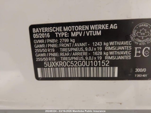 5UXKR0C52G0U10152 BMW X5 35i