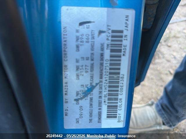 Продаж на аукціоні авто 2010 Mazda 3 Mazda Sport Gs, vin: JM1BL1H52A1207510, номер лоту: 20249442