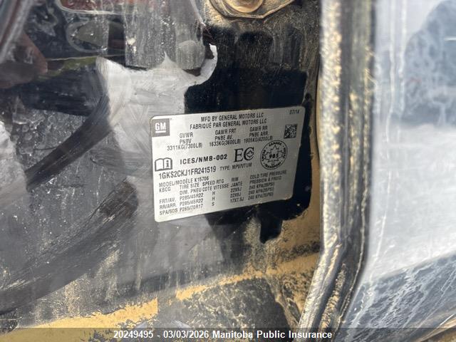Aukcja sprzedaży 2015 Gmc Yukon Denali, vin: 1GKS2CKJ1FR241519, numer aukcji: 20249495
