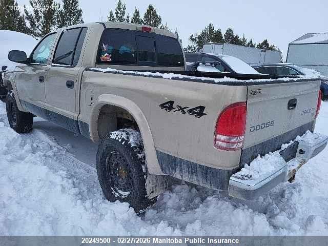 20249500 :رقم المزاد ، 1D7HG48Z63S146698 vin ، 2003 Dodge Dakota Slt V8 Quad Cab مزاد بيع