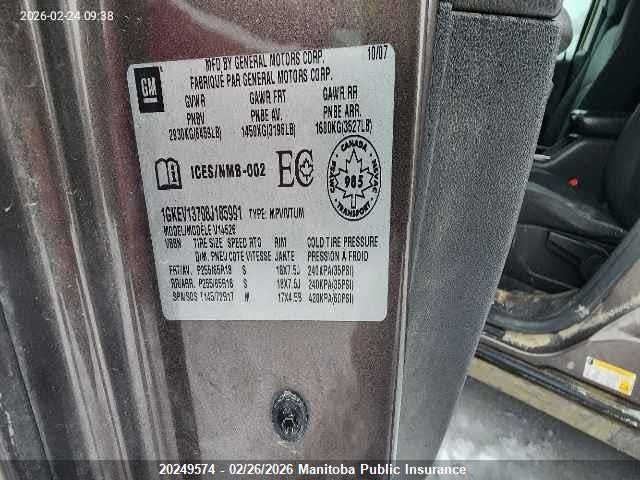 Aukcja sprzedaży 2008 Gmc Acadia Sle, vin: 1GKEV13708J185991, numer aukcji: 20249574