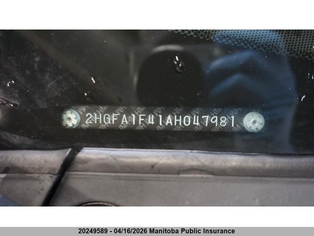Aukcja sprzedaży 2010 Honda Civic Dx-g, vin: 2HGFA1F41AH047981, numer aukcji: 20249589
