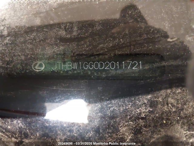 20249698 :رقم المزاد ، JTHBW1GG0D2011721 vin ، 2013 Lexus Es 300h مزاد بيع