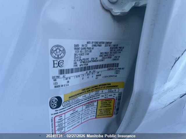 1FMJU2AT6NEA12561 Ford Expedition Limited