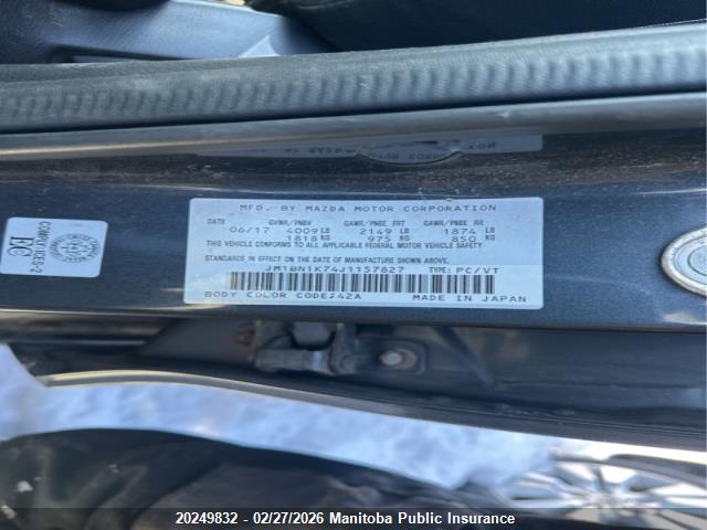 JM1BN1K74J1157827 Mazda Mazda3 Sport Gs Sky