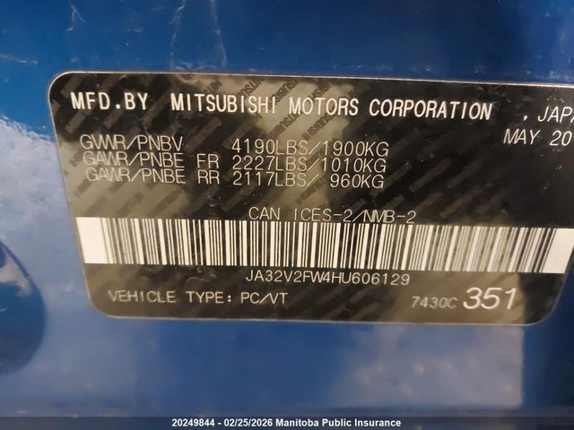Mitsubishi LANCER ES 2017 JA32V2FW4HU606129 Image 9